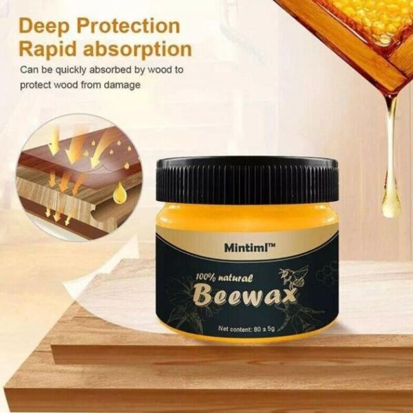 Beeswax Furniture Polish, Wood Seasoning Beeswax for Furniture Waterproof & Repair Wood Wax for Floors Cabinets to Protect & Care