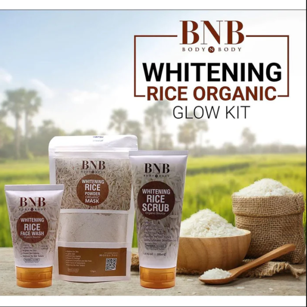 BNB Brightening Rice Extract Bright & Glow Kit 3 in 1