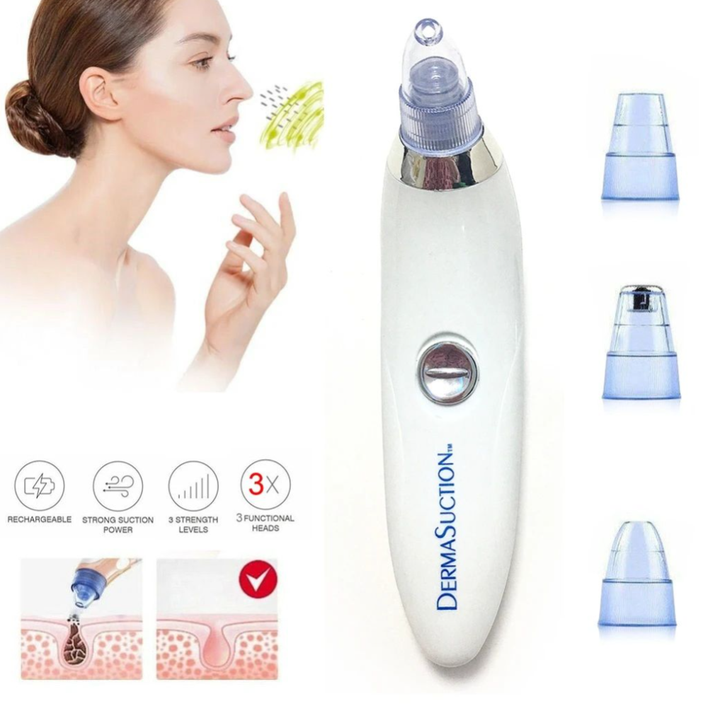 Derma Suction Blackhead Removal Machine 4 in 1 Black Head Remover Machine - Acne Pore Cleaner Vacuum Suction Tool Blackhead Removal On Nose Sucking Machine