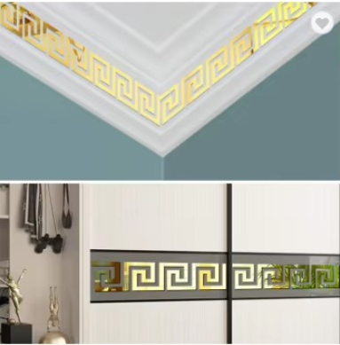 Elevate your space with Versace Building Borders Acrylic Mirror. Available in gold and silver, featuring laser-cut design. 40 pieces per pack, easy to install with double tape.