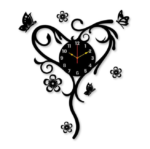 Heart Butterfly New Clock Wall Art Wall Art | Wall Decor Wall Frame I Wall Frame For Bedroom I Black Color